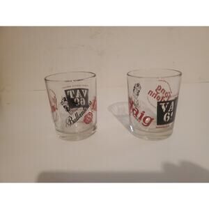 VAT69 Haig Ballantines Long John Scotch Whiskey Set Glasses. 4x3 NO CHIPS